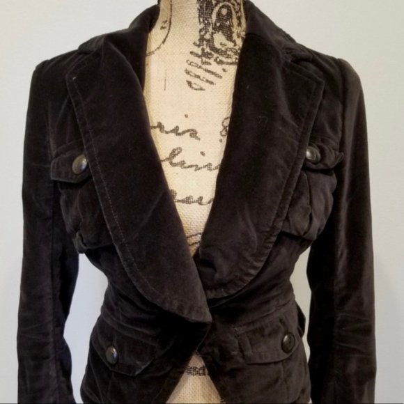 BB Dakota Vintage Black Velvet Jacket Size Small - Picture 2 of 7